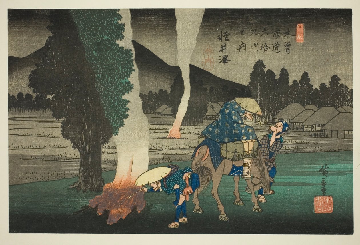 av. 19: Karuizawa, fra serien "Shixty-nines of Tekisokaido" av Utagawa Hiroshige