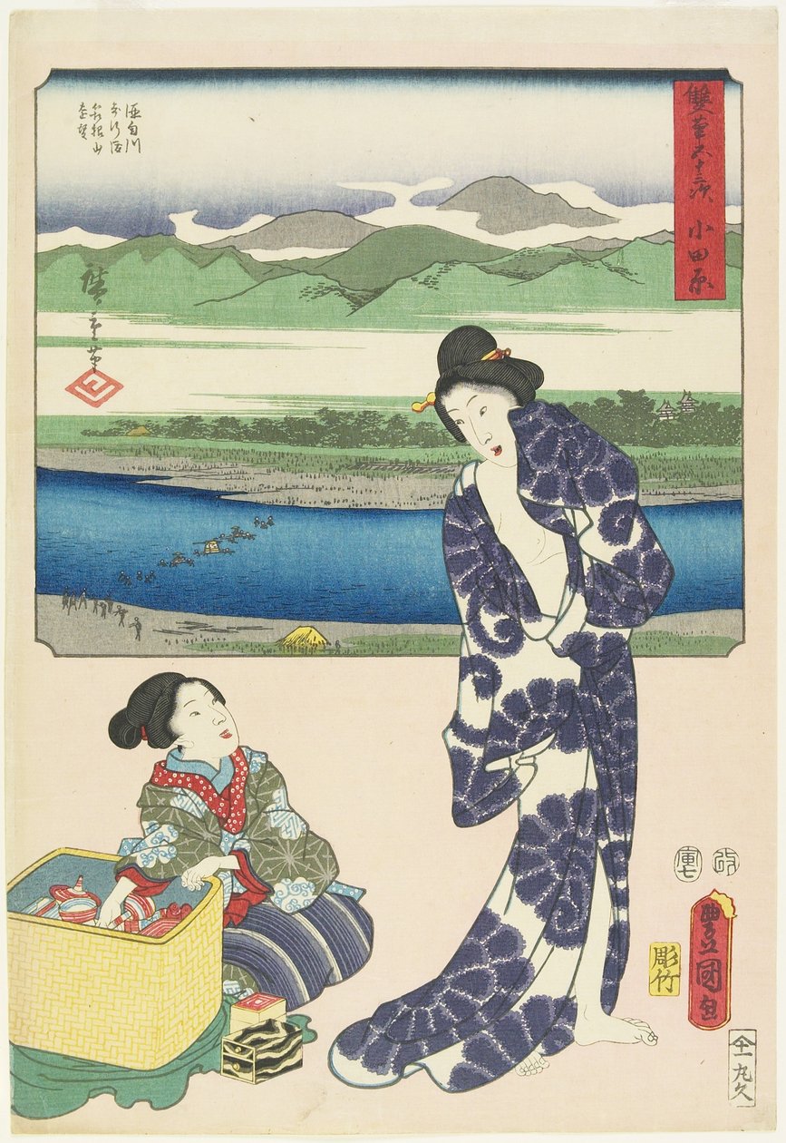 Odawara, juli 1854 av Utagawa Hiroshige