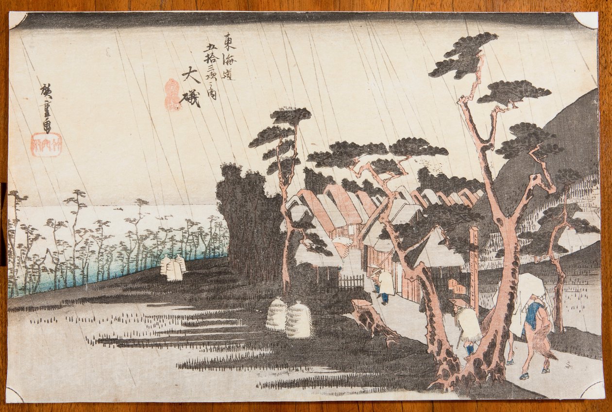 Ōiso, tavle 9 fra serien: Tōkaidōs femtitre stasjoner av Utagawa Hiroshige