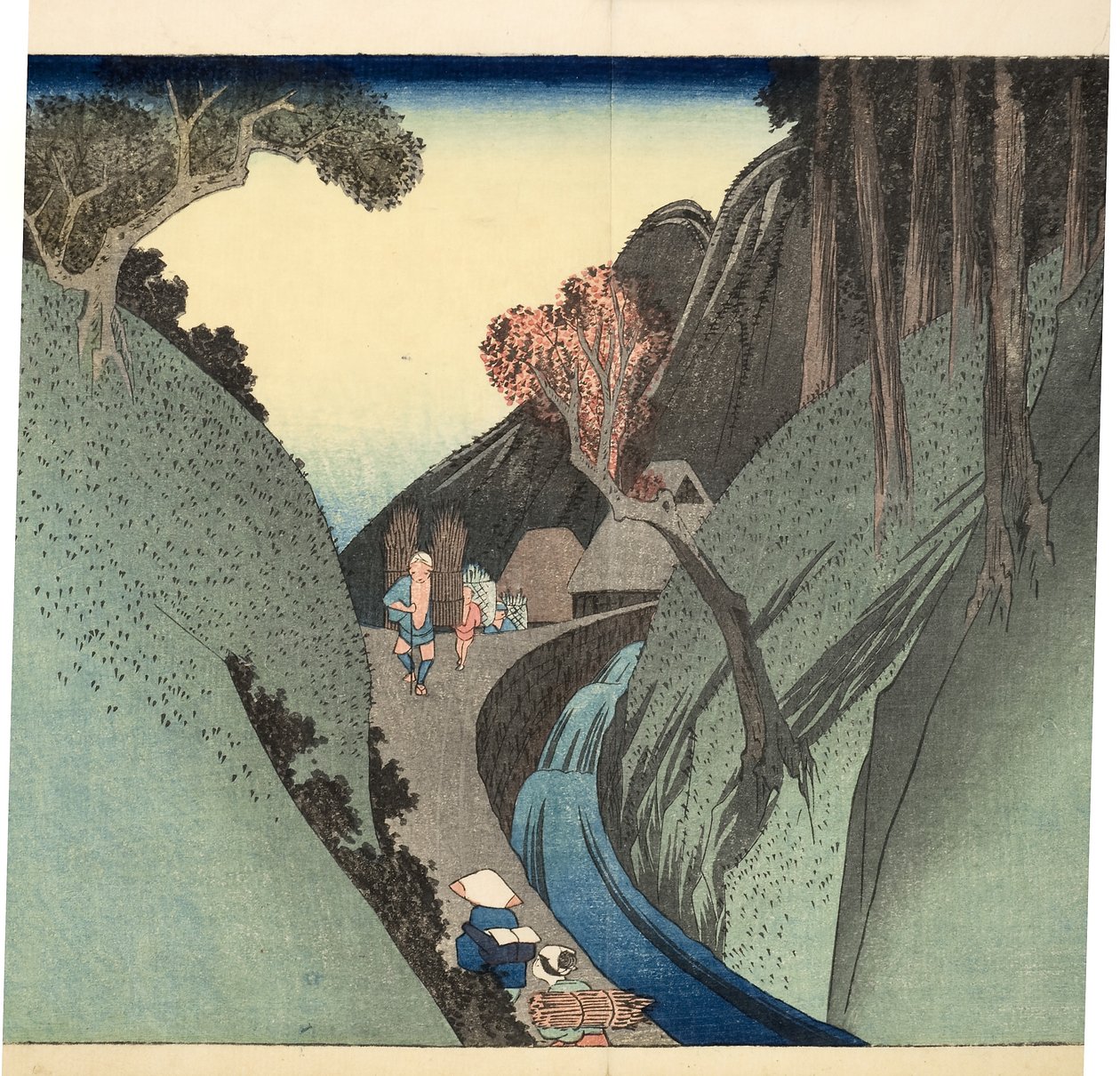 Okabe: Utsu-fjellet, ca. 1832-33 (treblokk) av Utagawa Hiroshige