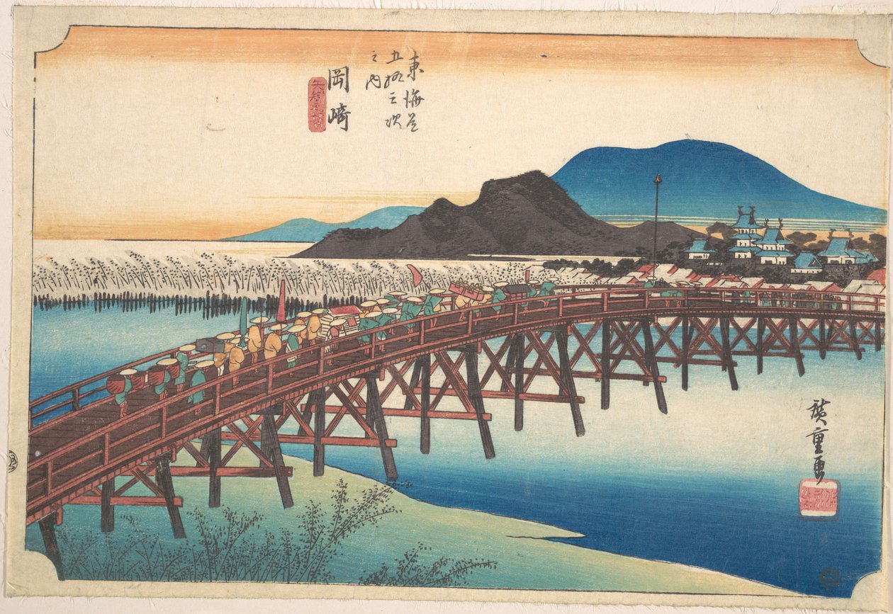 Okazaki, Tenshin no Hashi av Utagawa Hiroshige