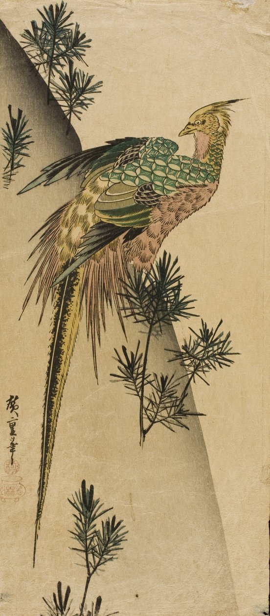 Fasan blant furuskudd av Utagawa Hiroshige