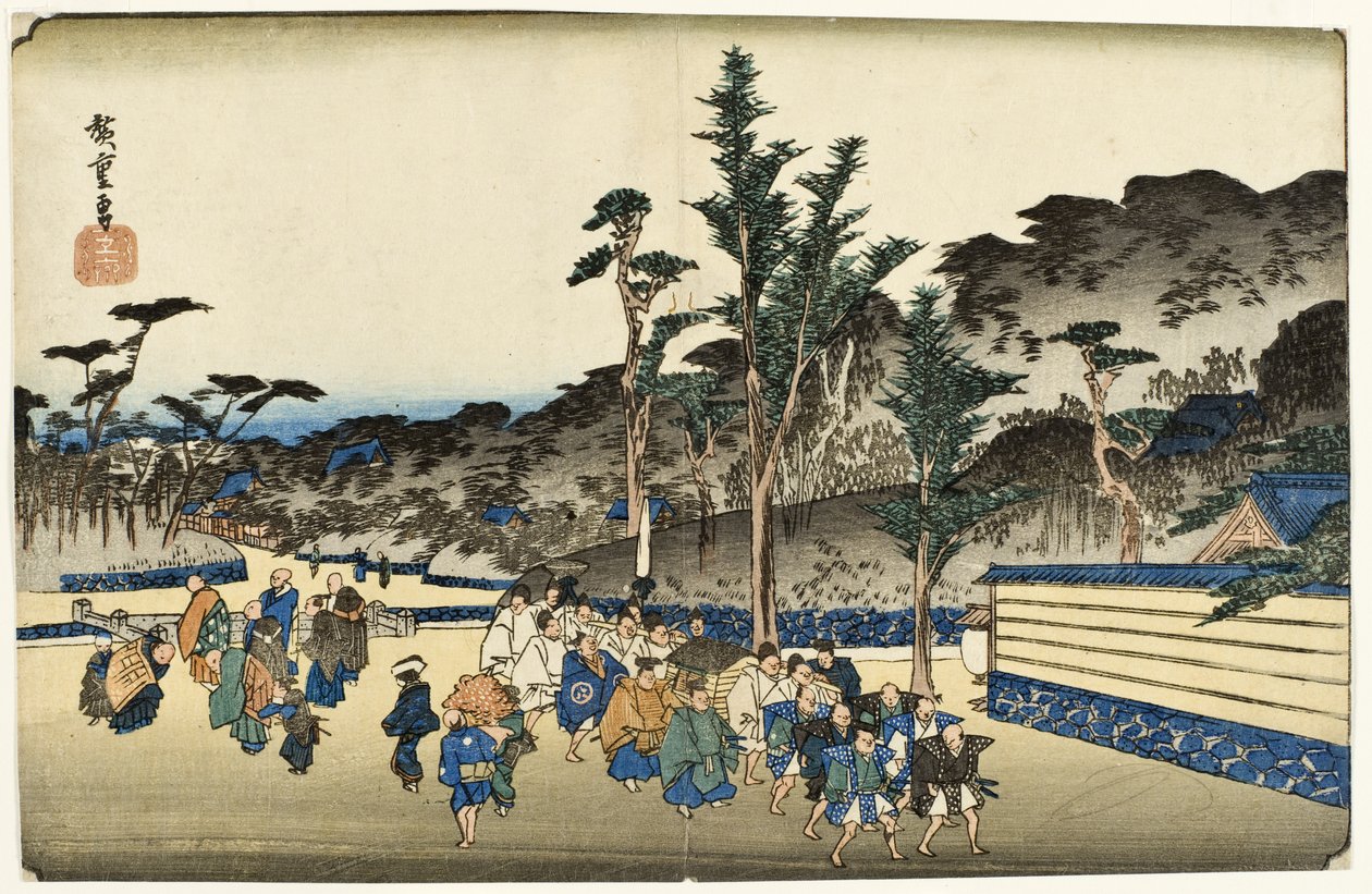 Zōjōjis område i Shiba av Utagawa Hiroshige