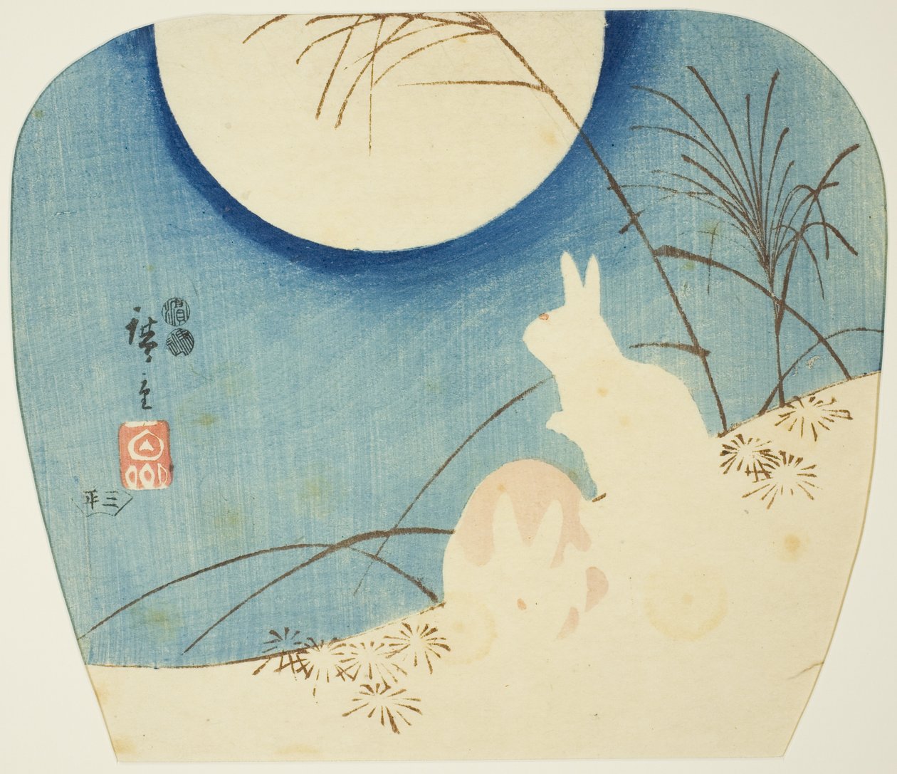 Kaniner i måneskinn av Utagawa Hiroshige