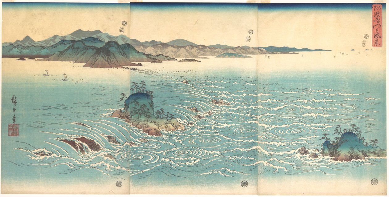 Stryk ved Naruto av Utagawa Hiroshige