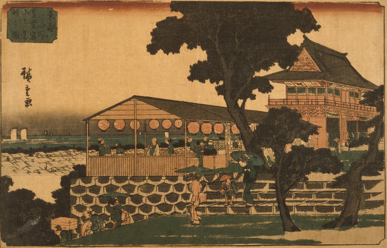 Restaurant med utsikt over Tokyo av Utagawa Hiroshige
