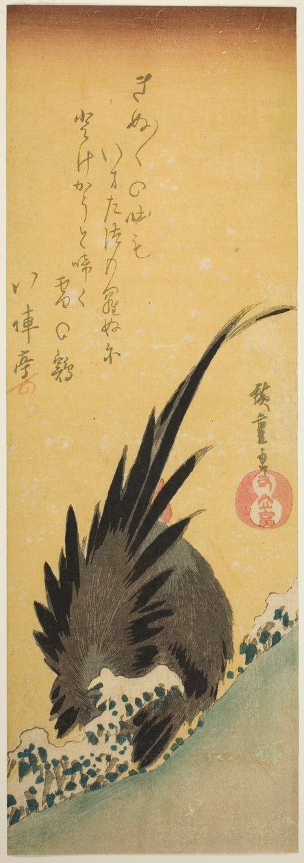 Hane i en åsside om vinteren av Utagawa Hiroshige