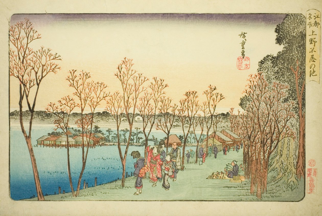 Shinobazu Pond at Ueno (Shinobazu Pond), fra Teseries av Utagawa Hiroshige