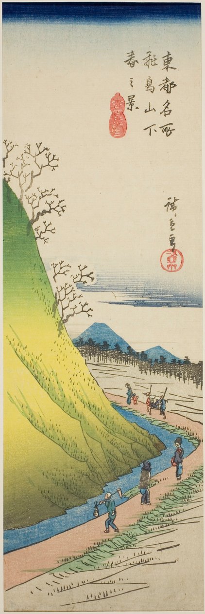Vårutsikt fra foten av Asuka Hill (Asukayama shita haru no kei), fra serien "Famous Views of the Eastern Capital (Toto meisho)" av Utagawa Hiroshige