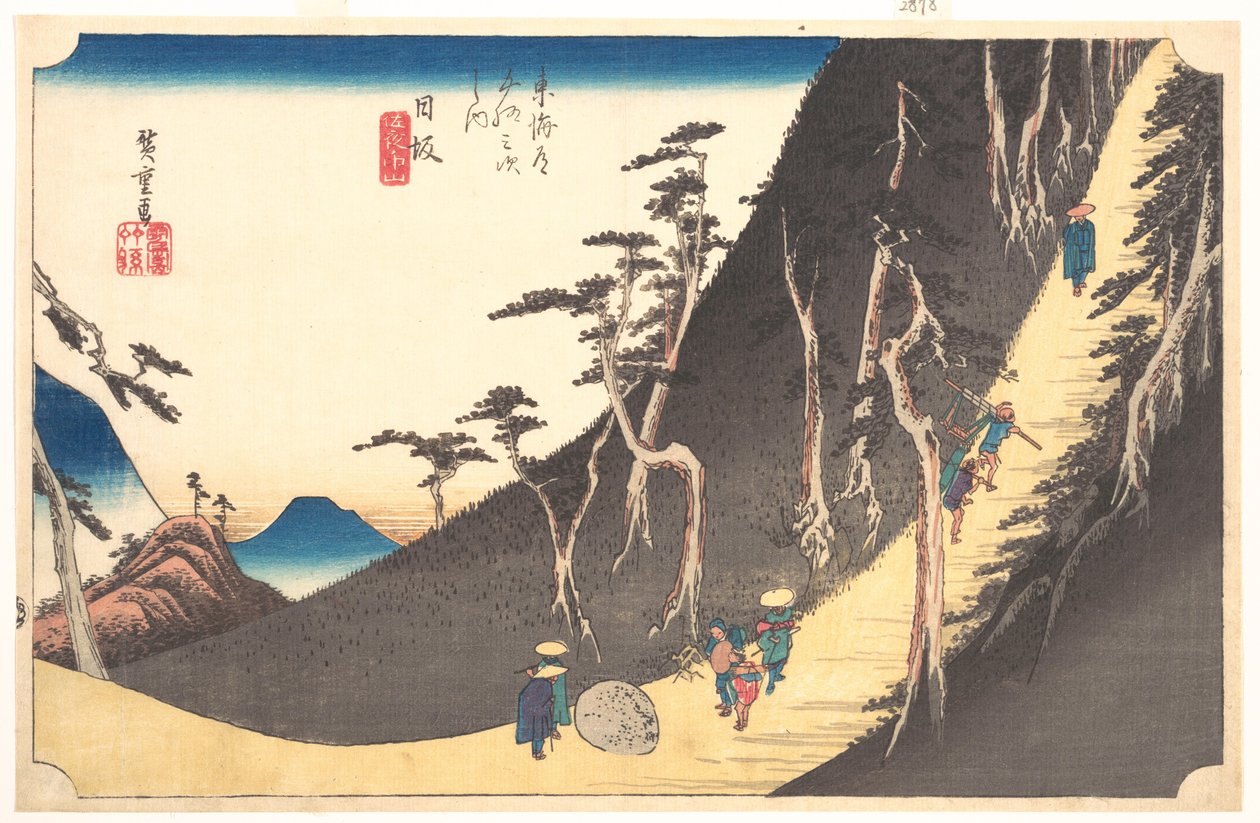 Stasjon tjueseks: Nissaka, Sayo no Nakayama, fra Tōkaidōs femtitre stasjoner av Utagawa Hiroshige