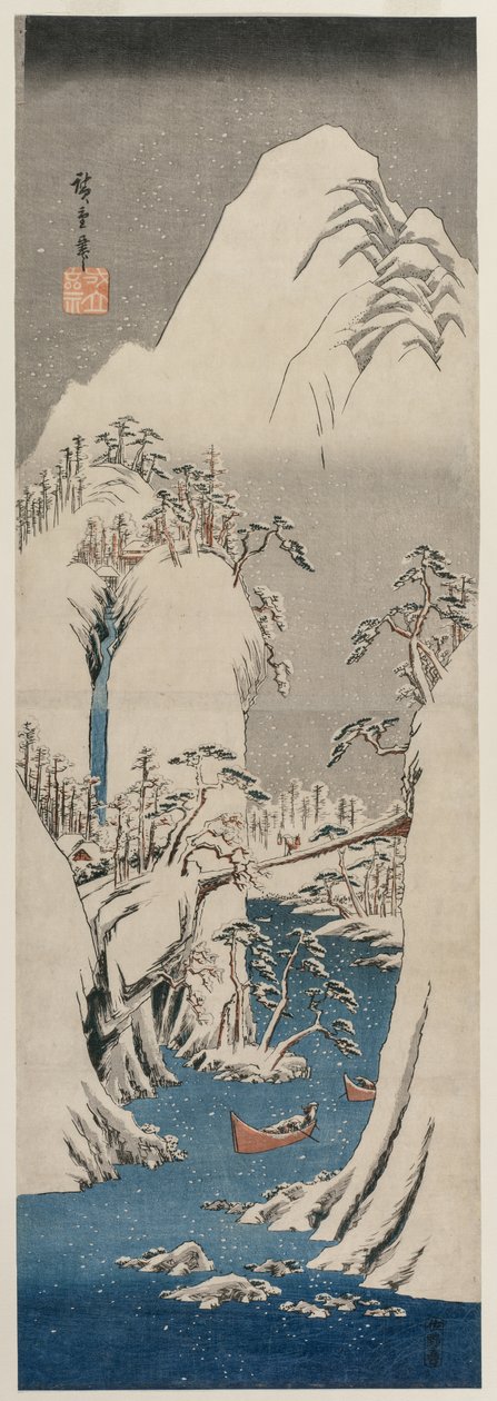 Fuji-elven i snøen av Utagawa Hiroshige