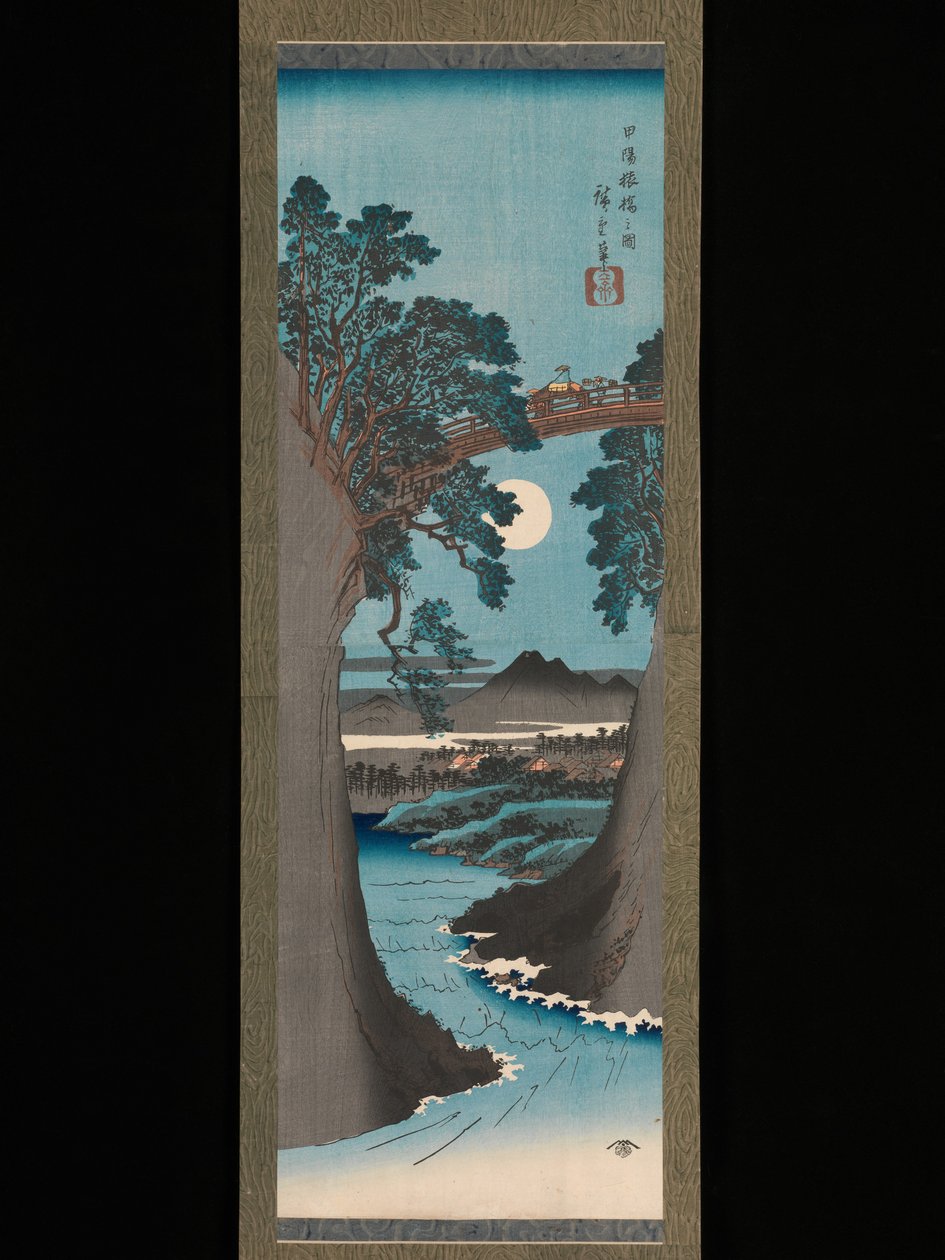 Apebroen i Kai-provinsen (Kōyō Saruhashi no zu) av Utagawa Hiroshige