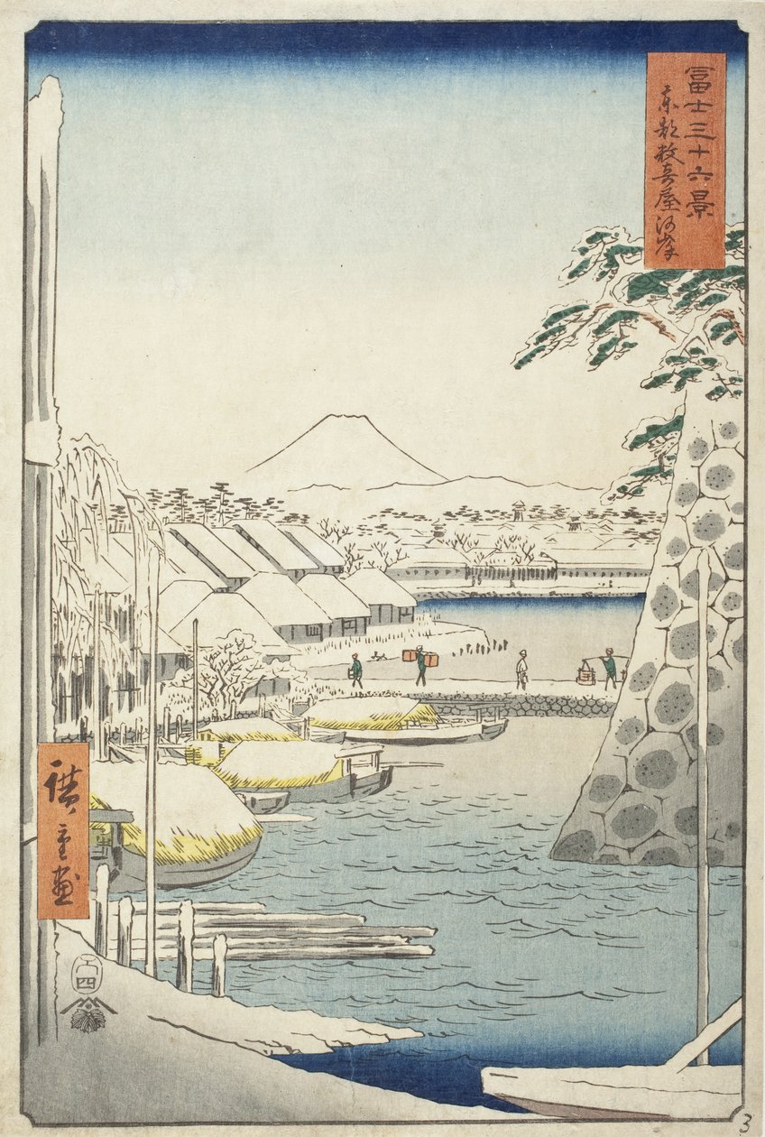 Elvebredden ved Sukiya i den østlige hovedstaden av Utagawa Hiroshige