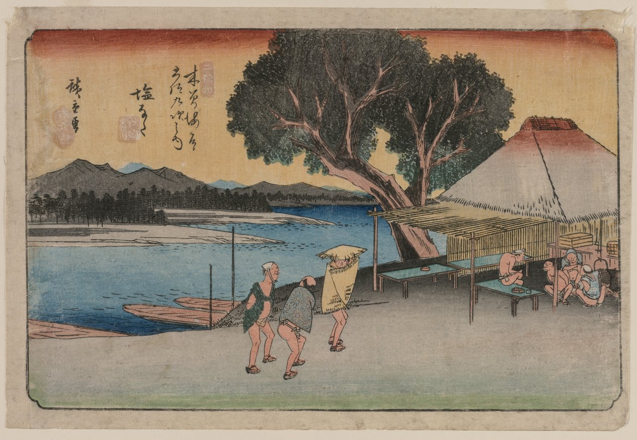 De seksti-ni stasjonene på Kiso Highway: Shionata av Utagawa Hiroshige