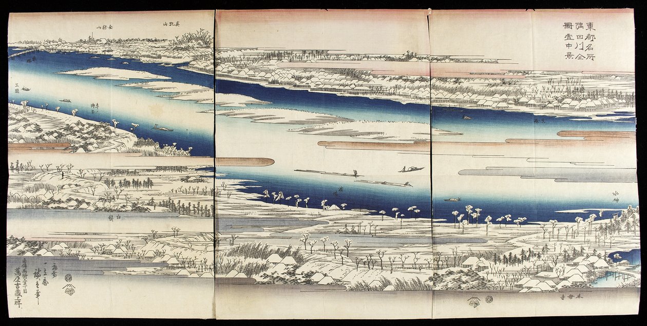 Sumida-elven i snø av Utagawa Hiroshige