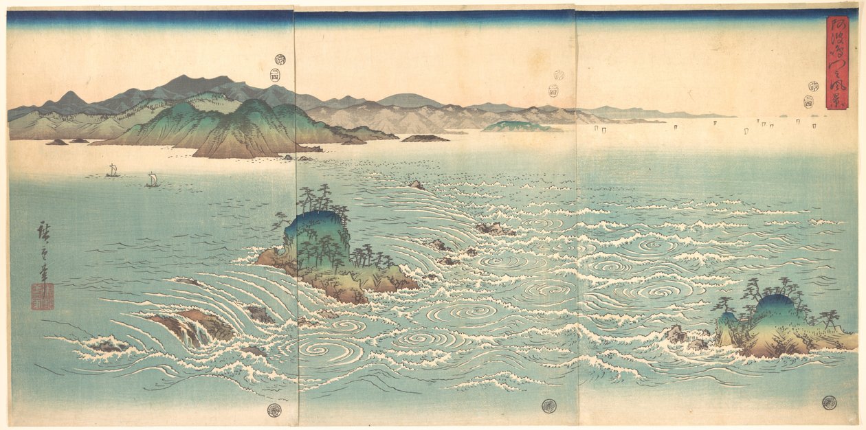 Virvlene ved Awa av Utagawa Hiroshige