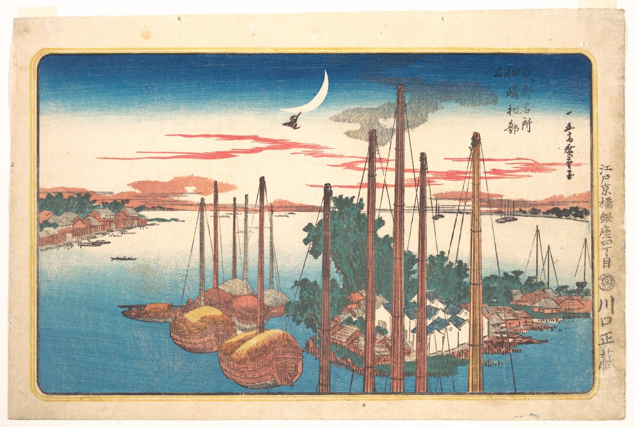 Årets første gjøkegal på Tsukudajima av Utagawa Hiroshige