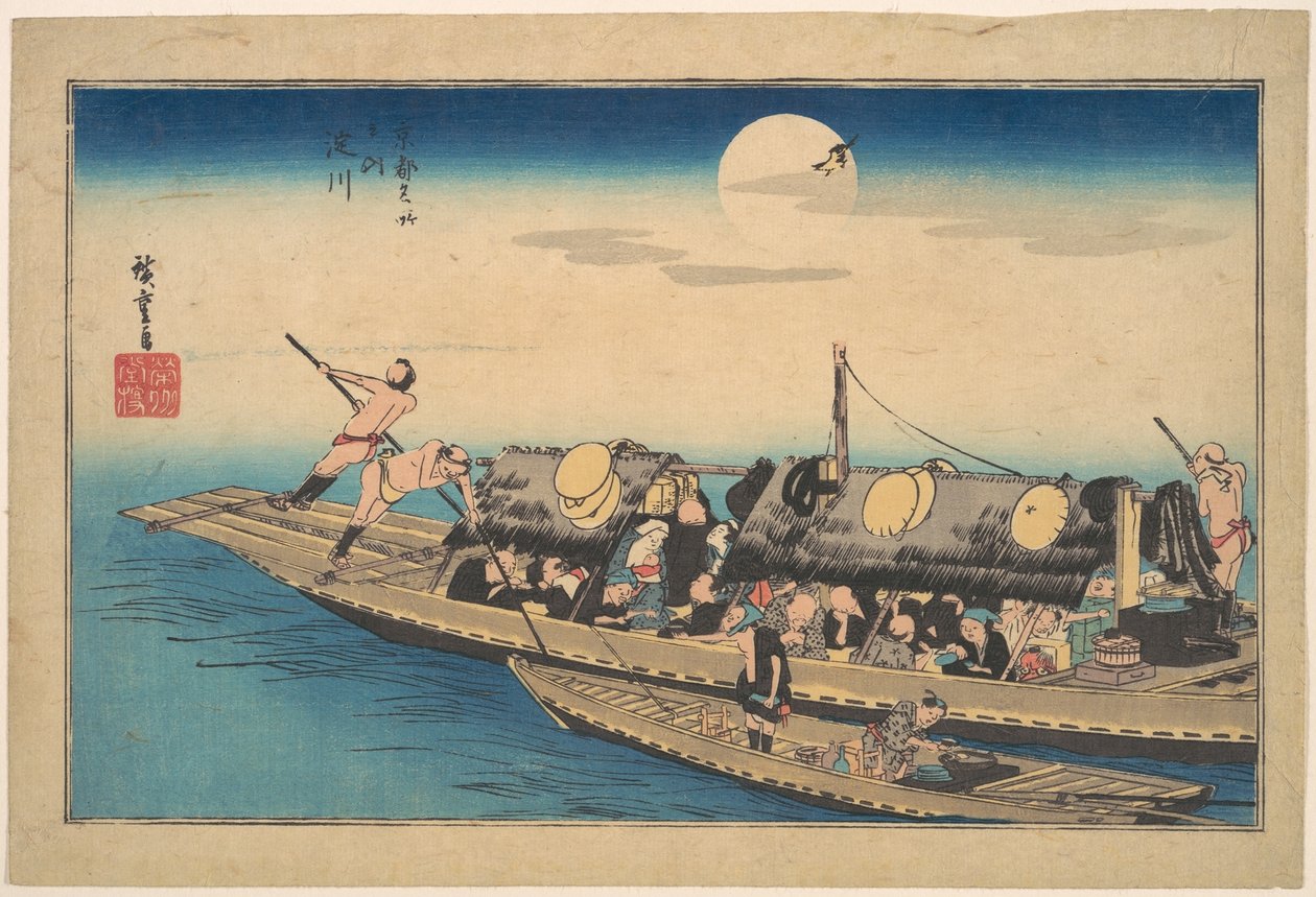 Yodo-elven, fra serien Berømte steder i Kyoto (Kyoto meisho no uchi, Yodo-gawa) av Utagawa Hiroshige