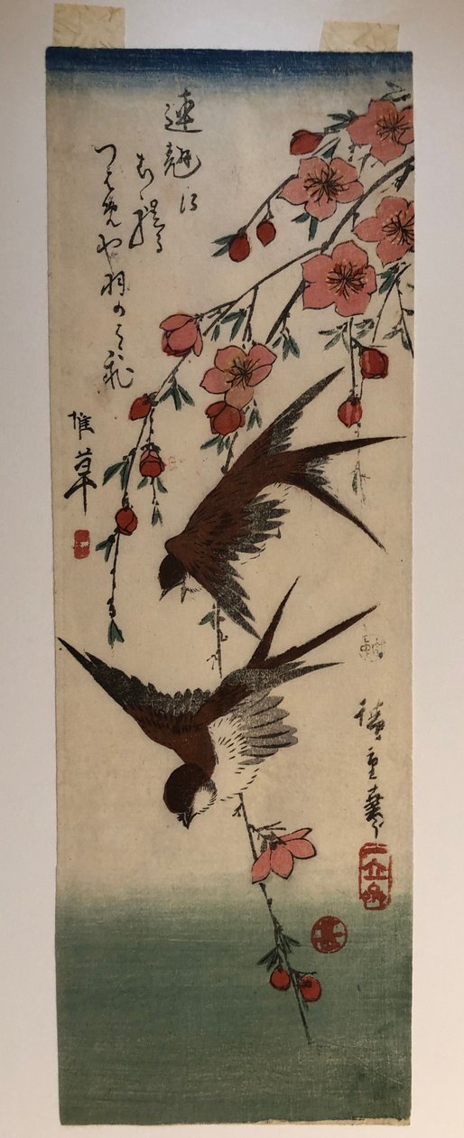 To svaler og en blomstrende eplegren av Utagawa Hiroshige