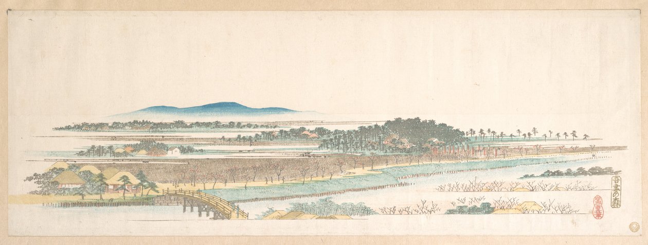 Utsikt over Azuma-skogen av Utagawa Hiroshige
