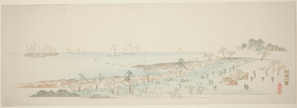 View of Goten Hill (Gotenyama no zu), fra serien "Thirteen Views of the Environs of Edo" av Utagawa Hiroshige