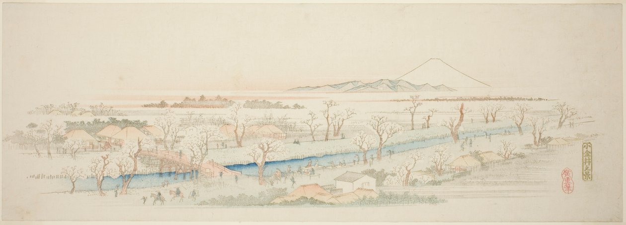Utsikt over Koganei (Koganei no kei), fra en serie uten navn med kjente utsikter over Edo-forstedene av Utagawa Hiroshige
