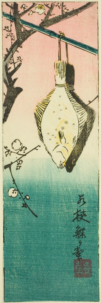 Wakasa, seksjon av ark nr. 10 fra serien "Cutout Pictures of the Provinces (Kunizukushi harimaze zue)" av Utagawa Hiroshige