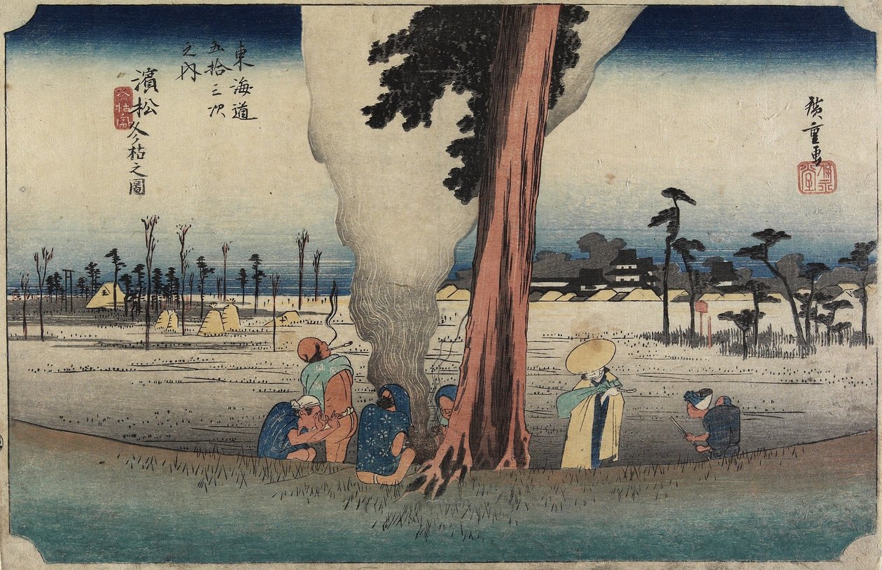 Vinterscene, Hamamatsu, ca. 1833 av Utagawa Hiroshige