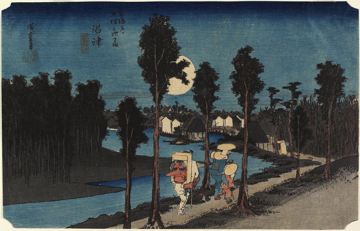 Vinterscene, Mamamastu, ca. 1833 av Utagawa Hiroshige