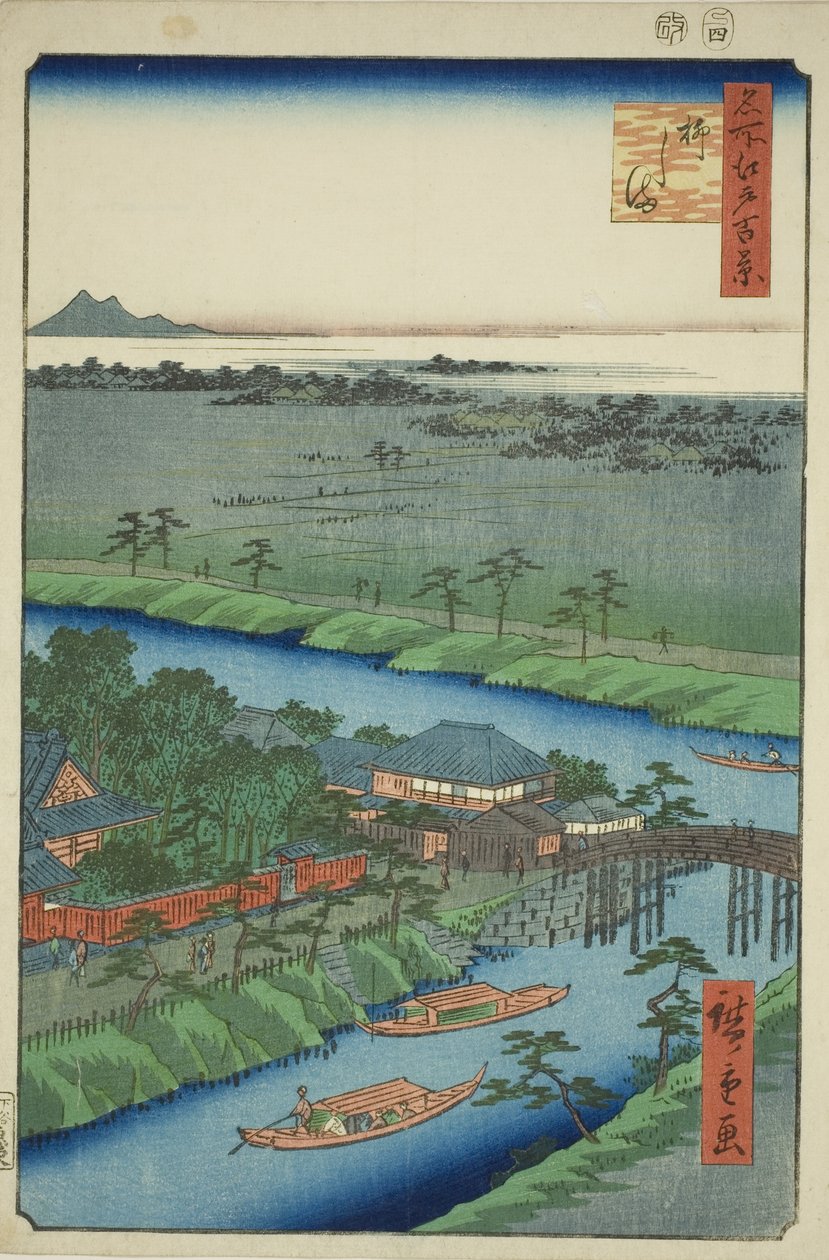 Yanagishima, fra seriens "Ridge dre d fa net s view of Edo (One Hundred Famous Views of Edo)" av Utagawa Hiroshige