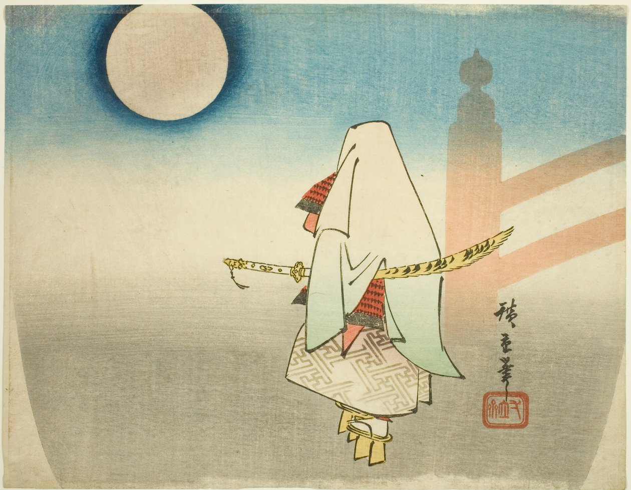 Yoshitsune Light ts Benkei At Gjensidig hjelp B grunn av Utagawa Hiroshige