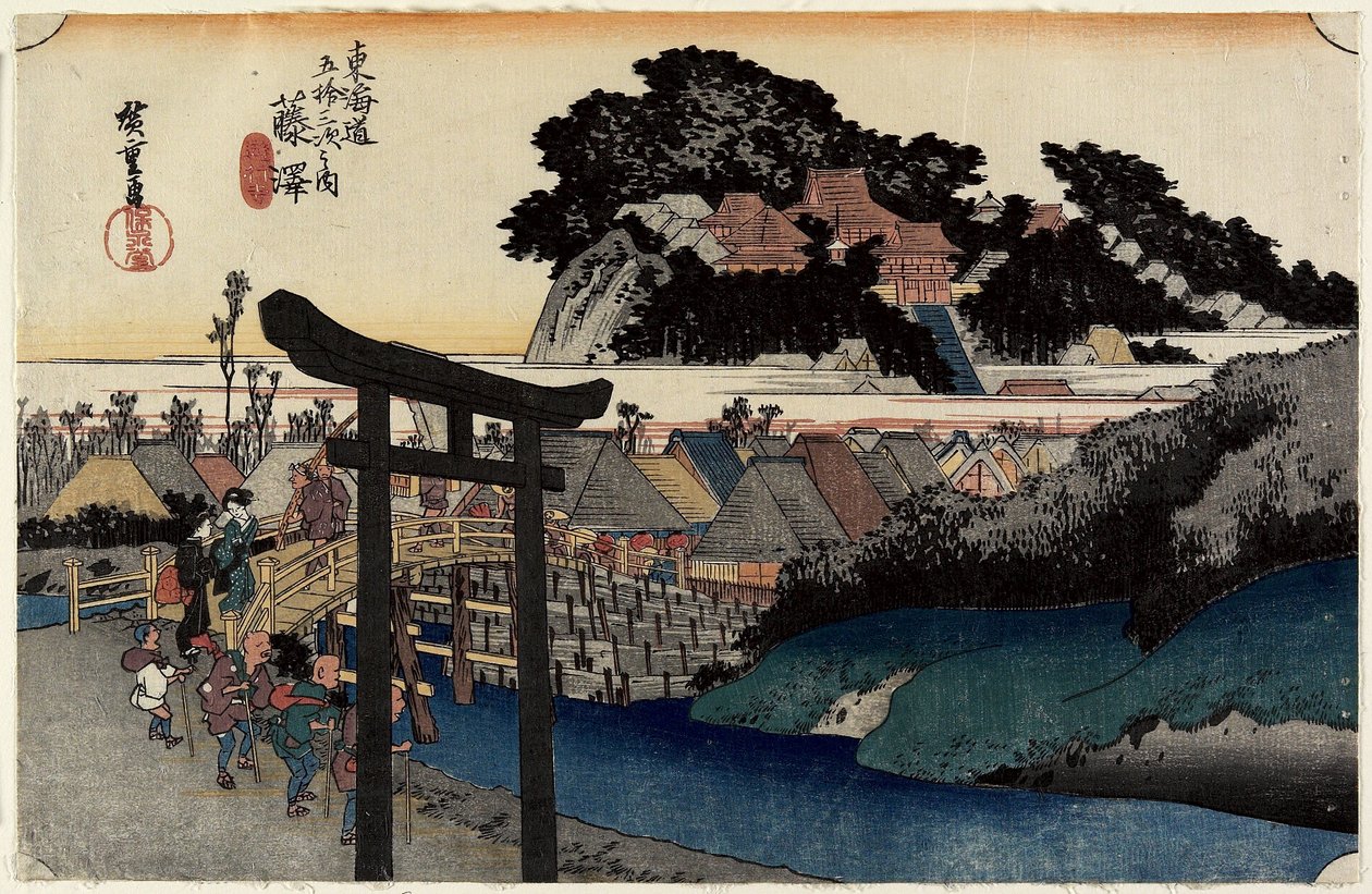 Yugyo_jime, Fujisawa, ca. 1833 av Utagawa Hiroshige