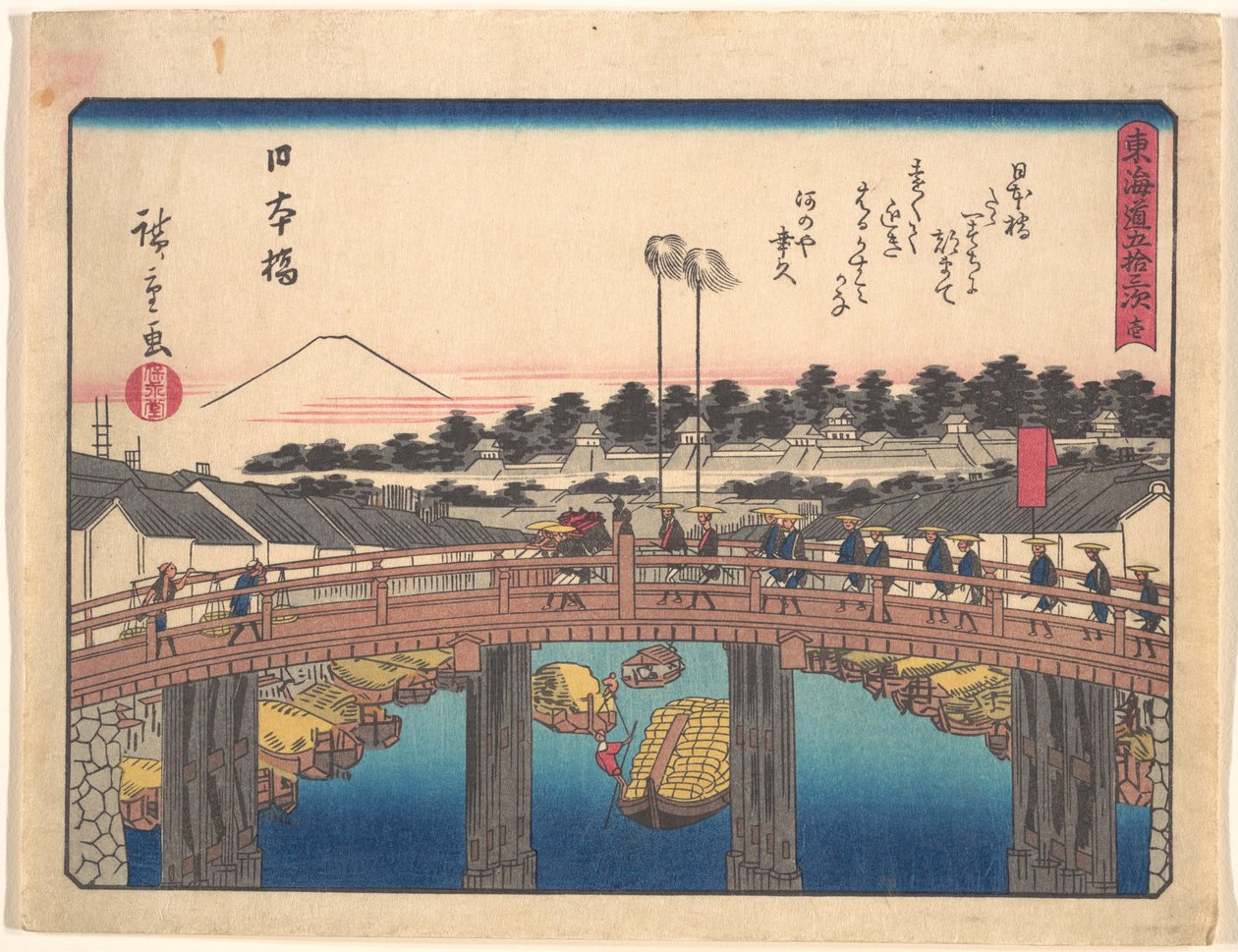 De femtitre stasjonene på Tokaido - Nihonbashi av Utagawa Hiroshige