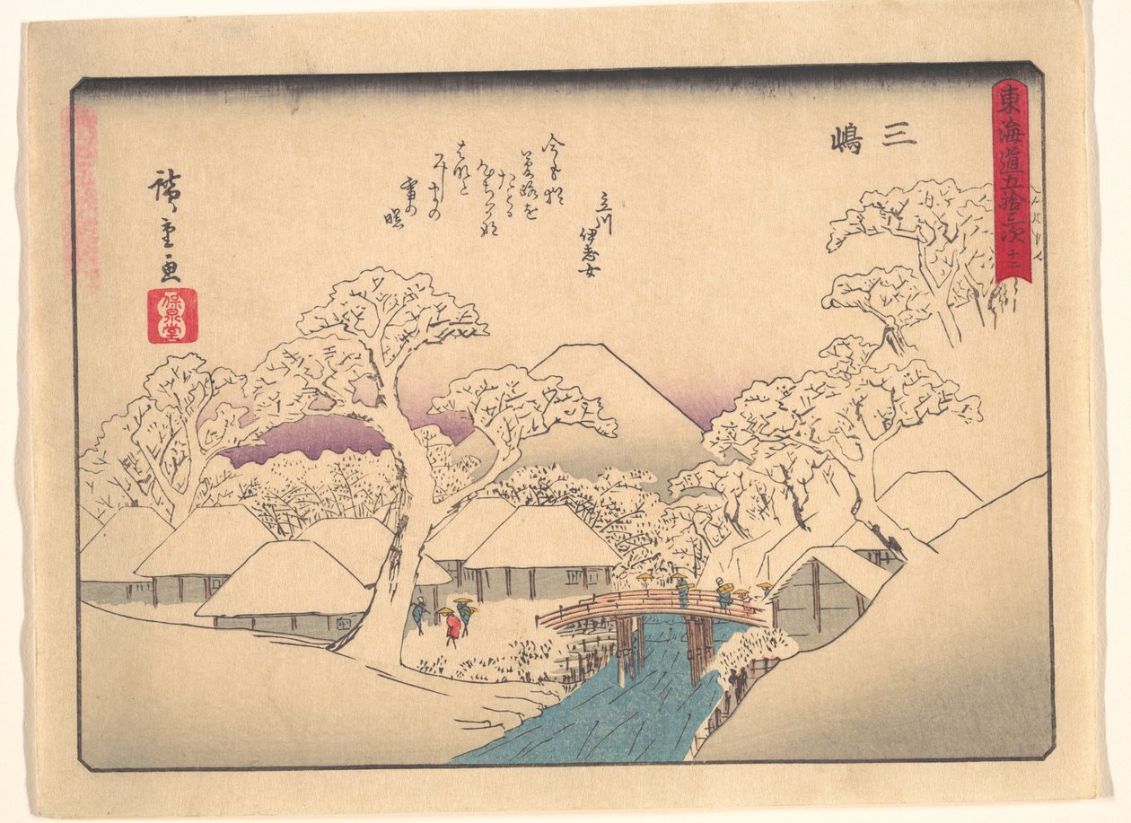 De femtitre stasjonene langs Tōkaidō - Mishima av Utagawa Hiroshige
