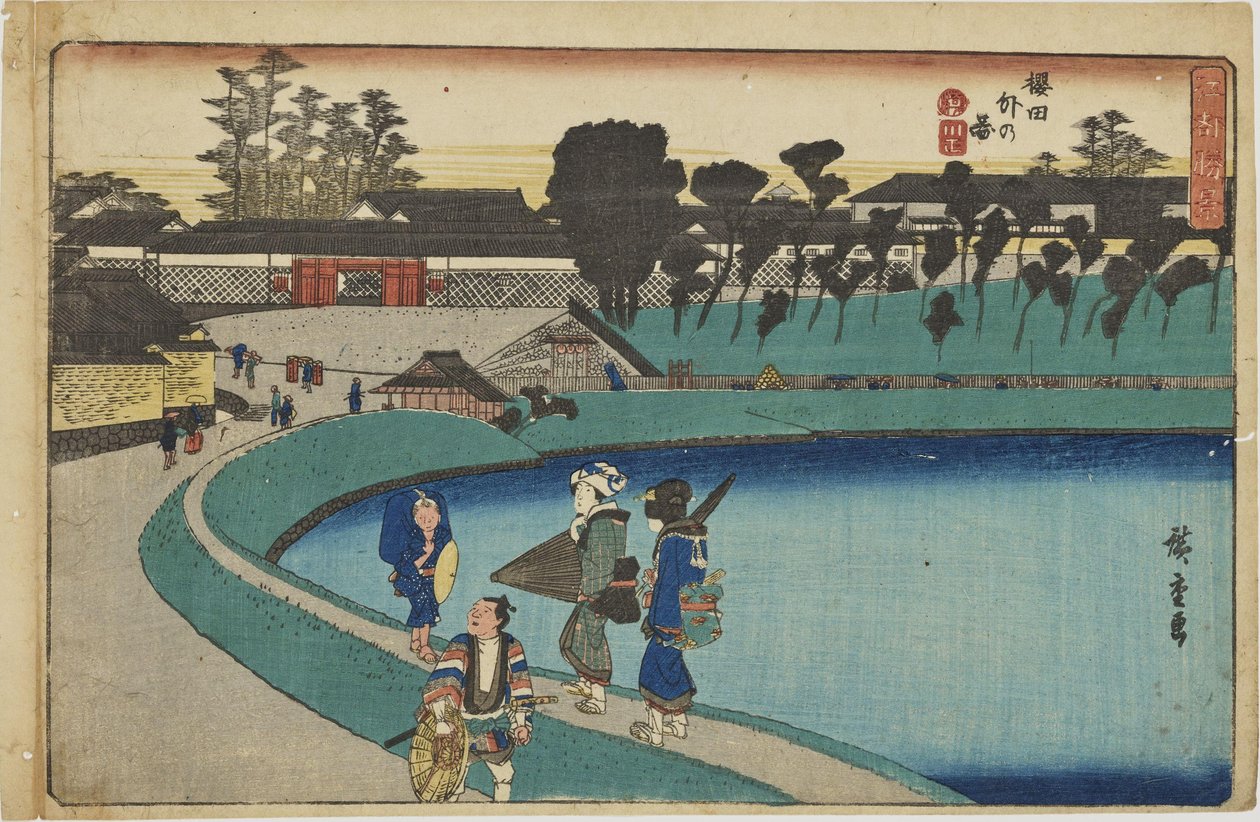 «Utenfor Sakurada-porten» fra serien «Fremragende utsikter over Edo» av Utagawa Hiroshige