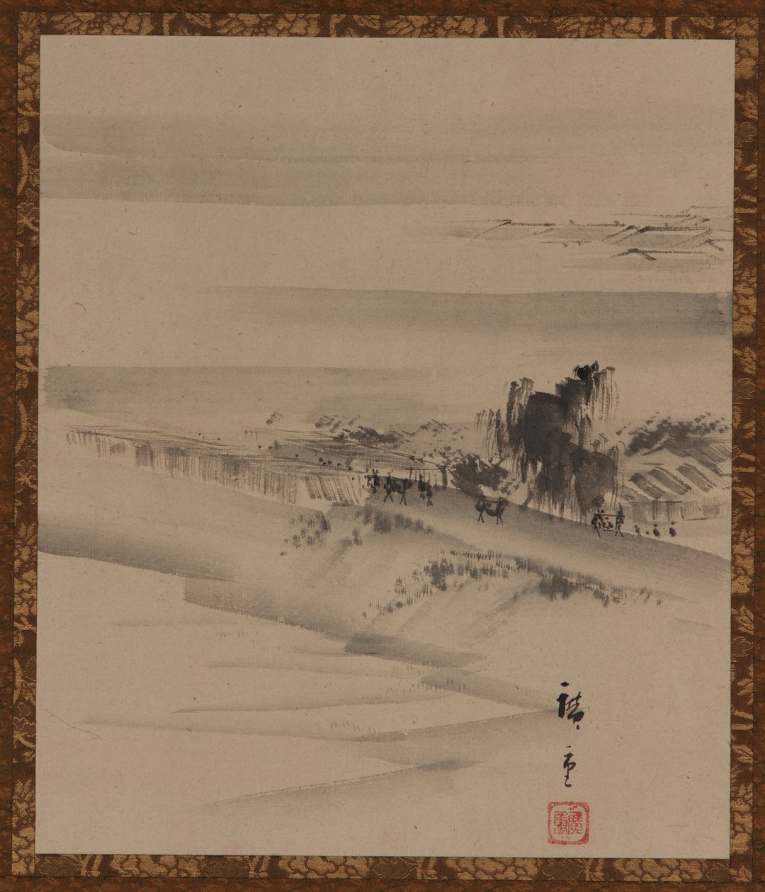 Landskap: elv, by og tåke, Edo-perioden, 1800-tallet. av Utagawa Hiroshige II