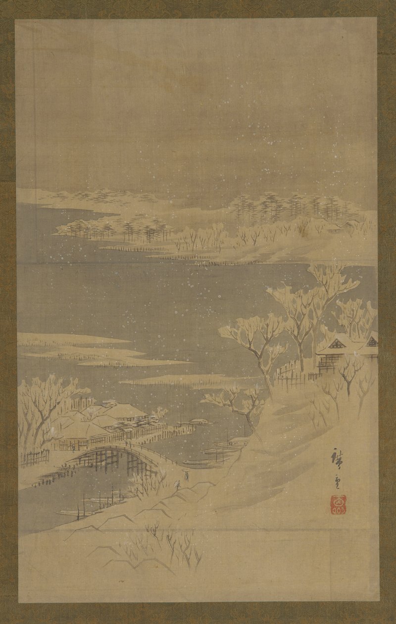 Vinterlandskap, midten av 1800-tallet. av Utagawa Hiroshige II