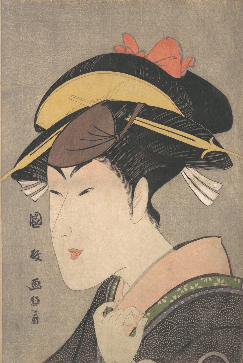 Skuespilleren Matsumoto Yonesaburo i en kvinnes rolle, slutten av 1790-tallet. av Utagawa Kunimasa