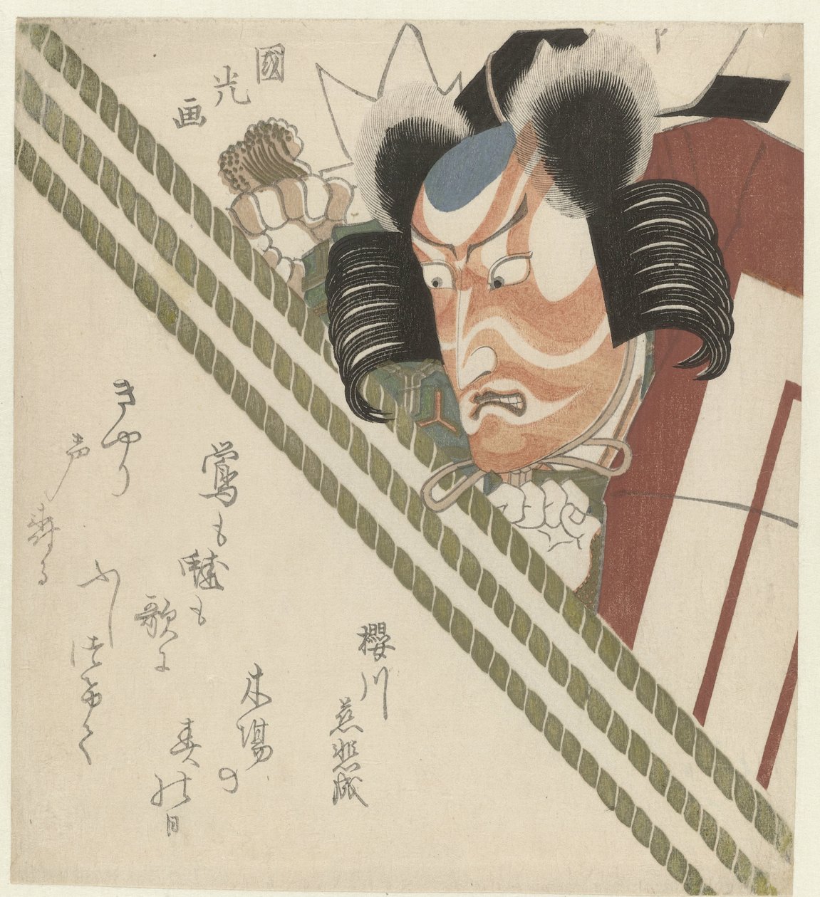 Mann ser over en gardin av Utagawa Kunimitsu