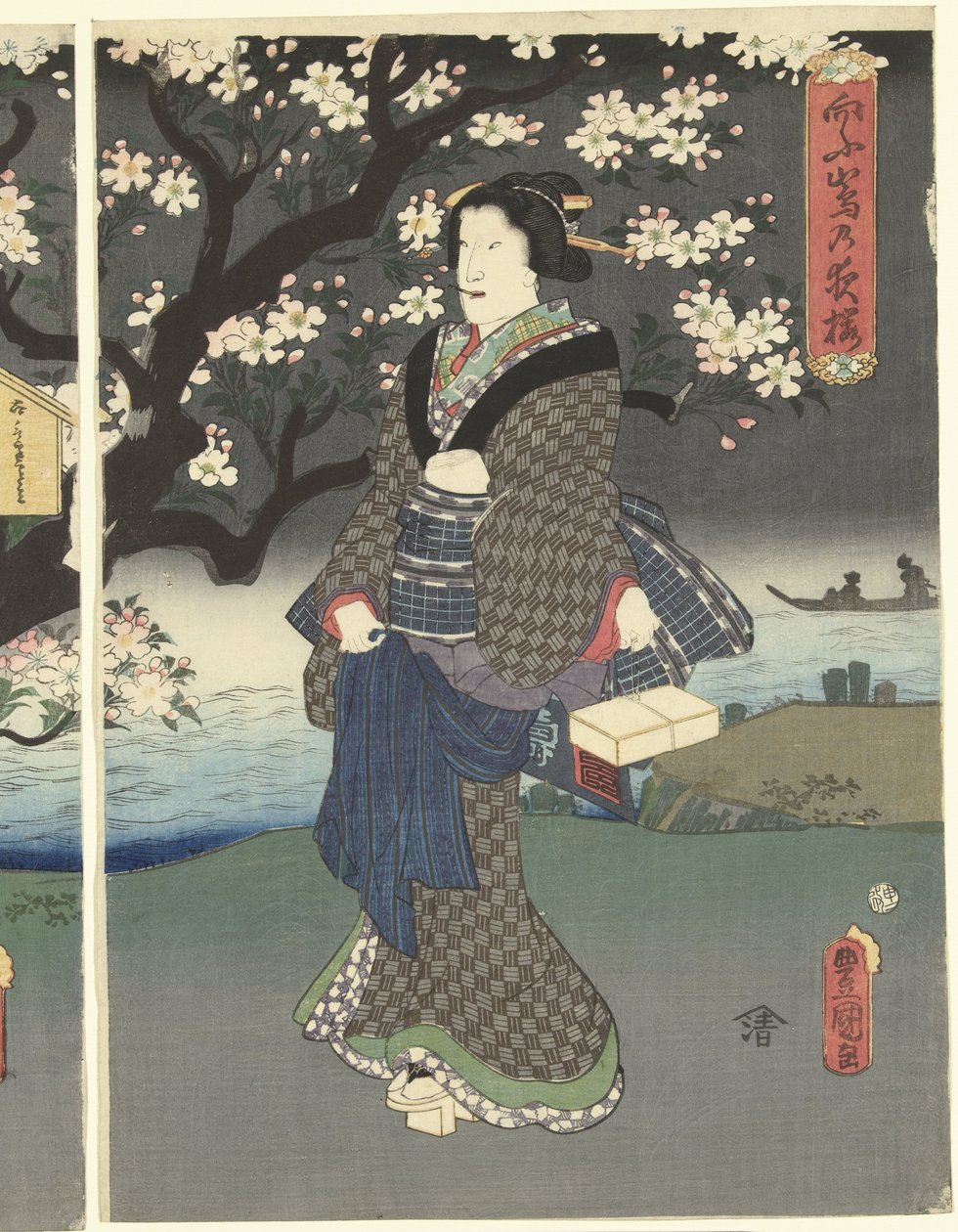 Kveldstur langs elva av Utagawa Kunisada (I)