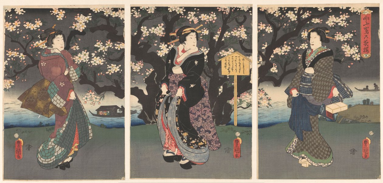 Kveldstur langs elva av Utagawa Kunisada (I)