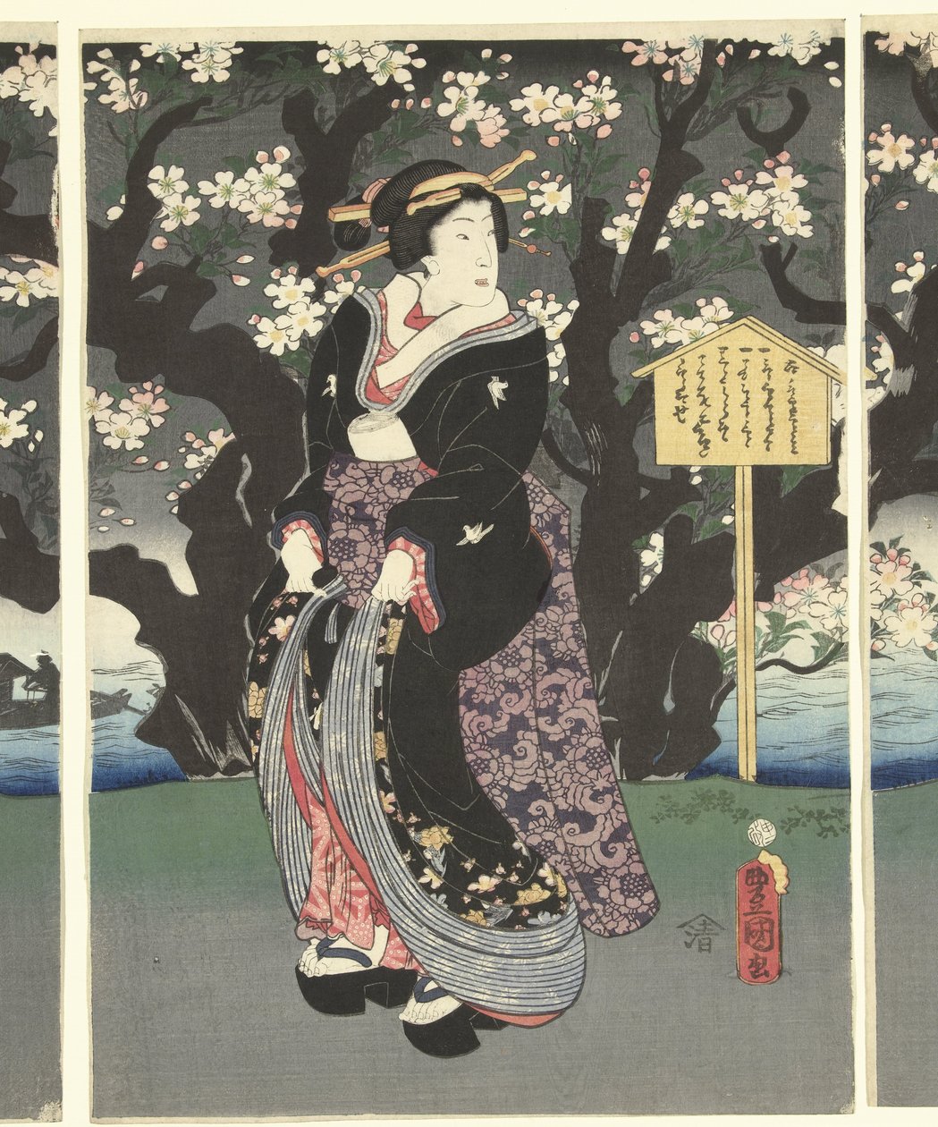 Kveldstur langs elva av Utagawa Kunisada (I)