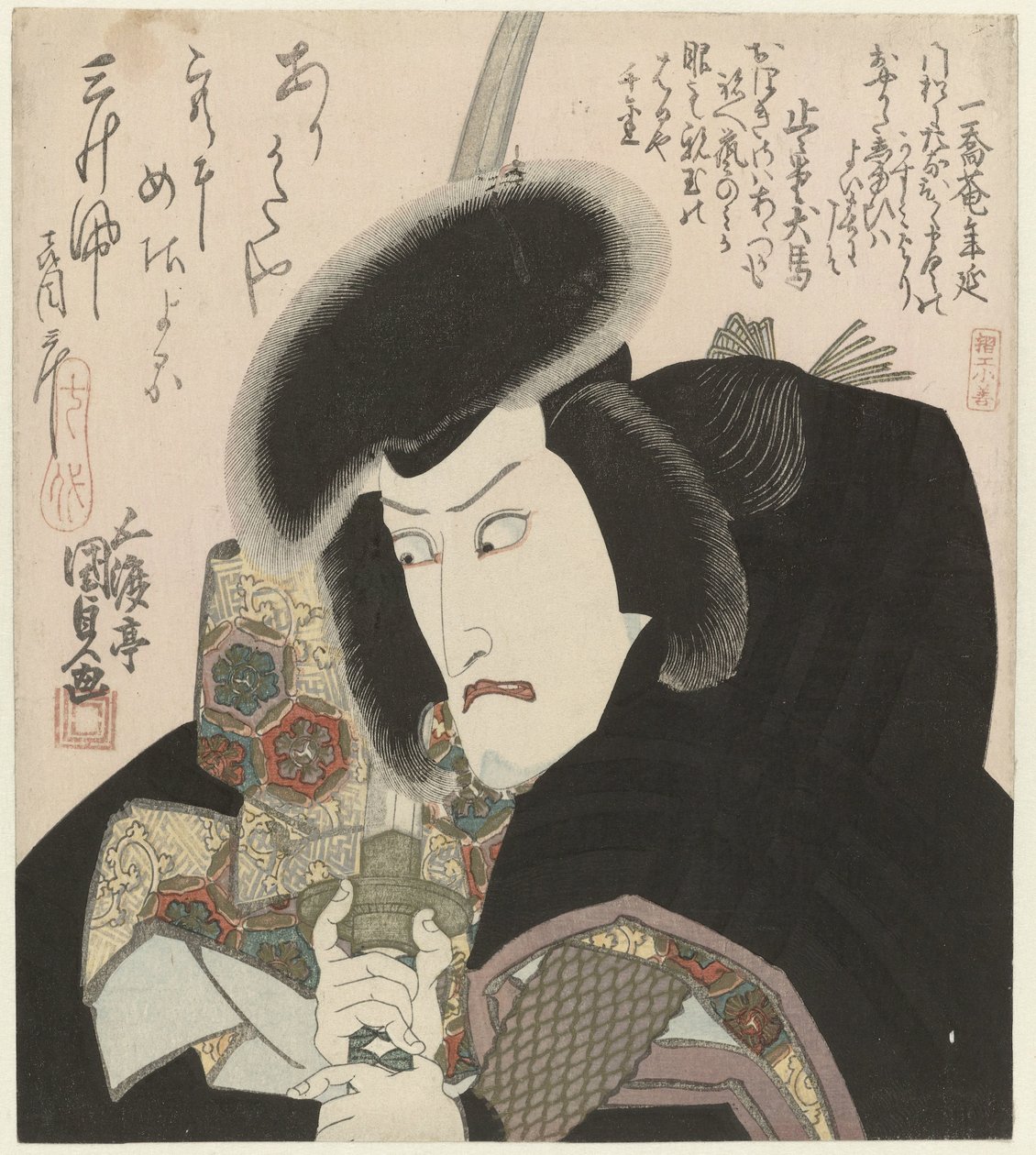 Bysteportrett av en samurai av Utagawa Kunisada (I)
