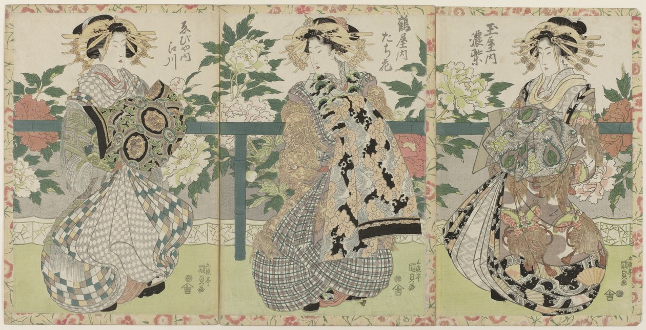 Tre kurtisaner av Utagawa Kunisada (I)