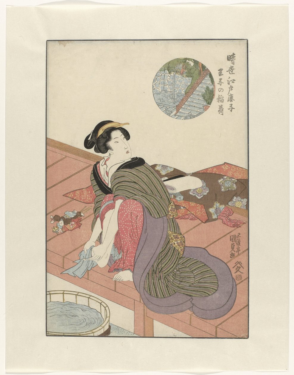 Inari Temp Onkels Inari S Choon Heden Ui t Edo Jisei Ed Kanoko av Utagawa Kunisada (I)