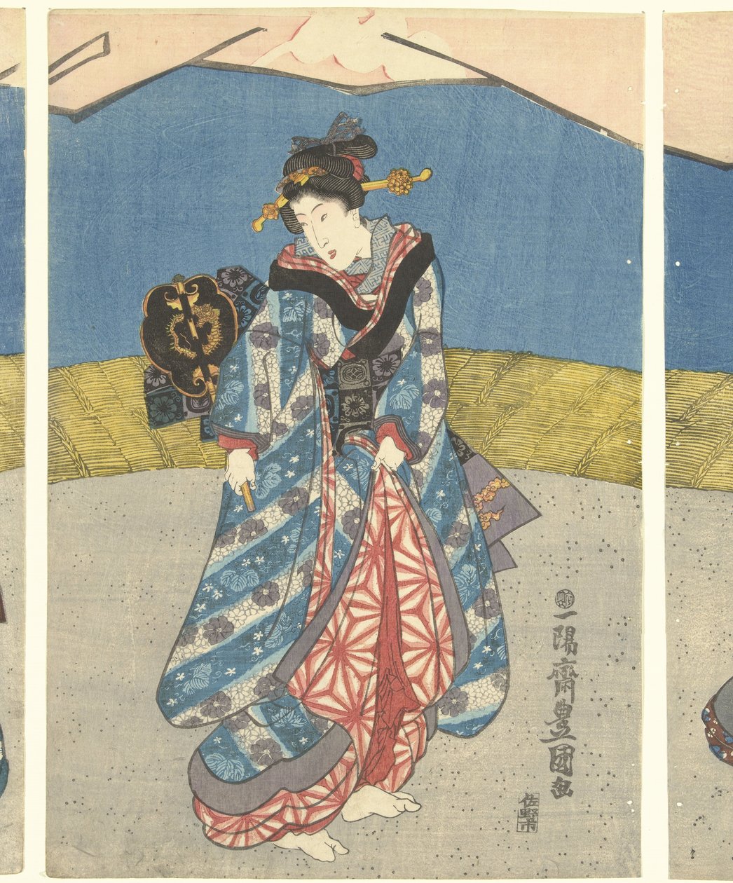 Skjønnheter i hanekamp av Utagawa Kunisada (I)