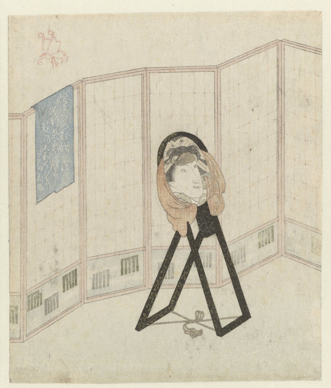 Speil ved sammenleggbar skjerm av Utagawa Kunisada (I)