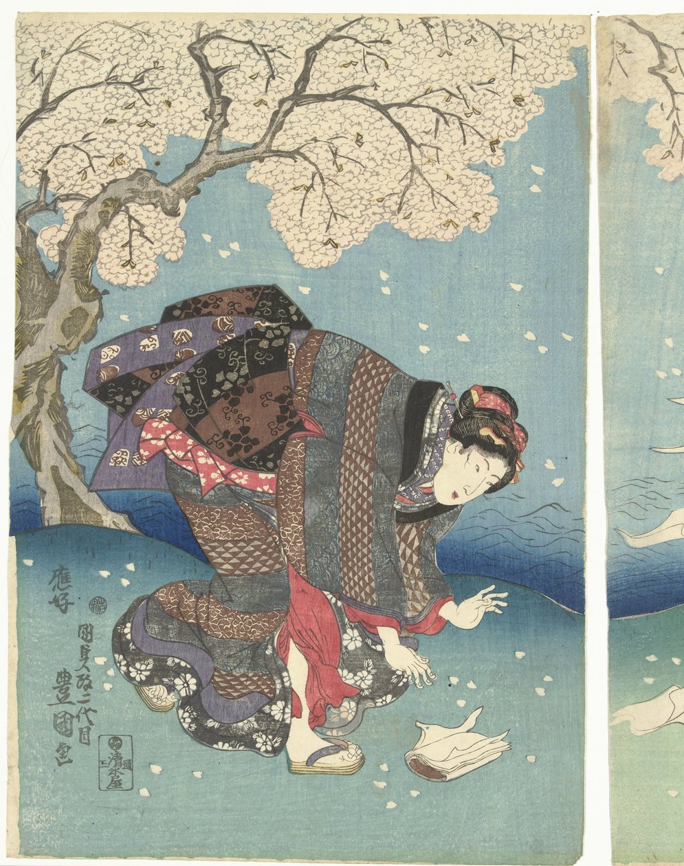 Stormfull dag på Sumida-elven Eight Views of Edo (serietittel) av Utagawa Kunisada (I)