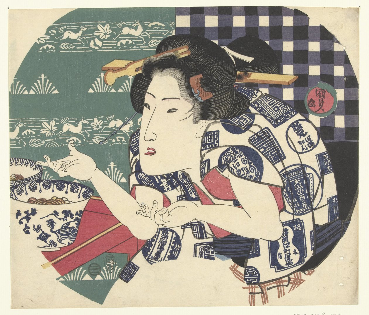 Udon restaurant av Utagawa Kunisada (I)