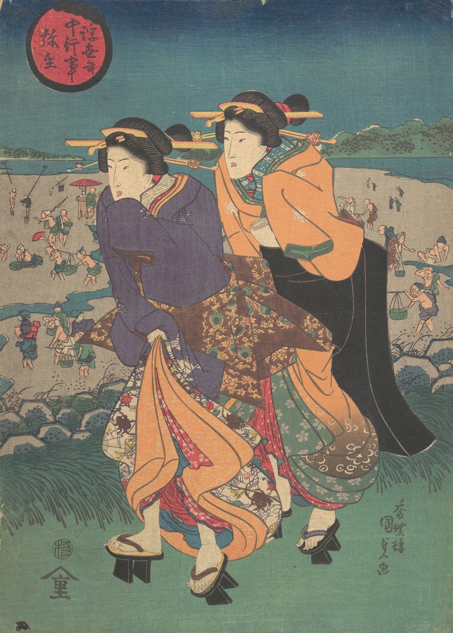 Årlig begivenhet - den tredje måneden Ukiyo nenju gyoji: Yayoi, midten av 1800-tallet., midten av 1800-tallet. av Utagawa Kunisada